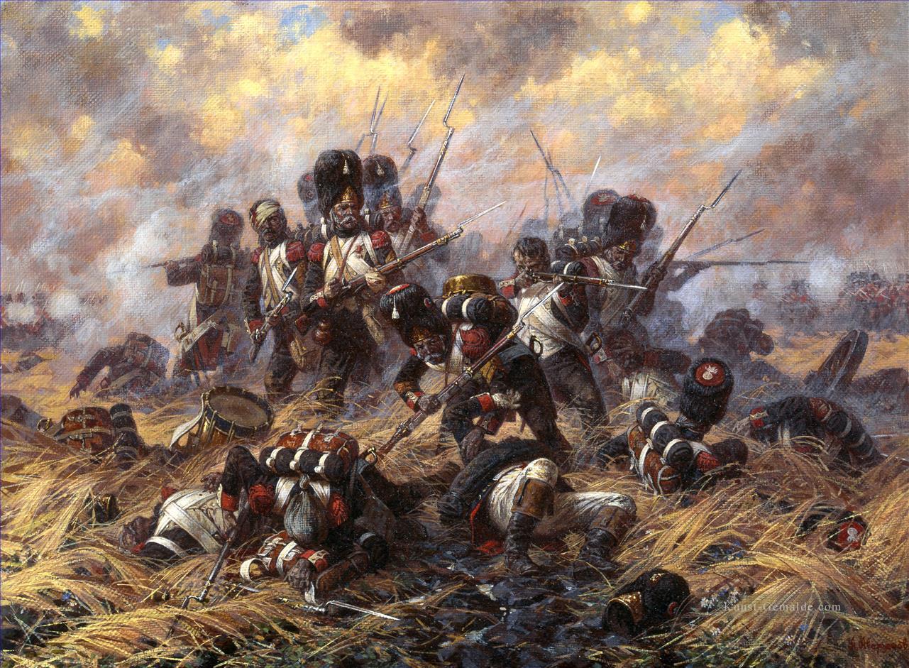 Die Alte Garde in der Schlacht von Waterloo Yurievich Averyanov Militärkrieg Ölgemälde